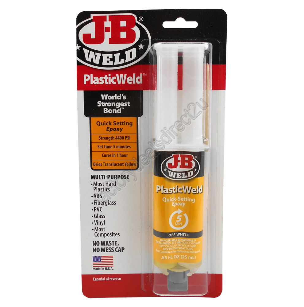 JB Weld Plastic Weld Quick Setting Epoxy Glue Adhesive Syringe 50132 J