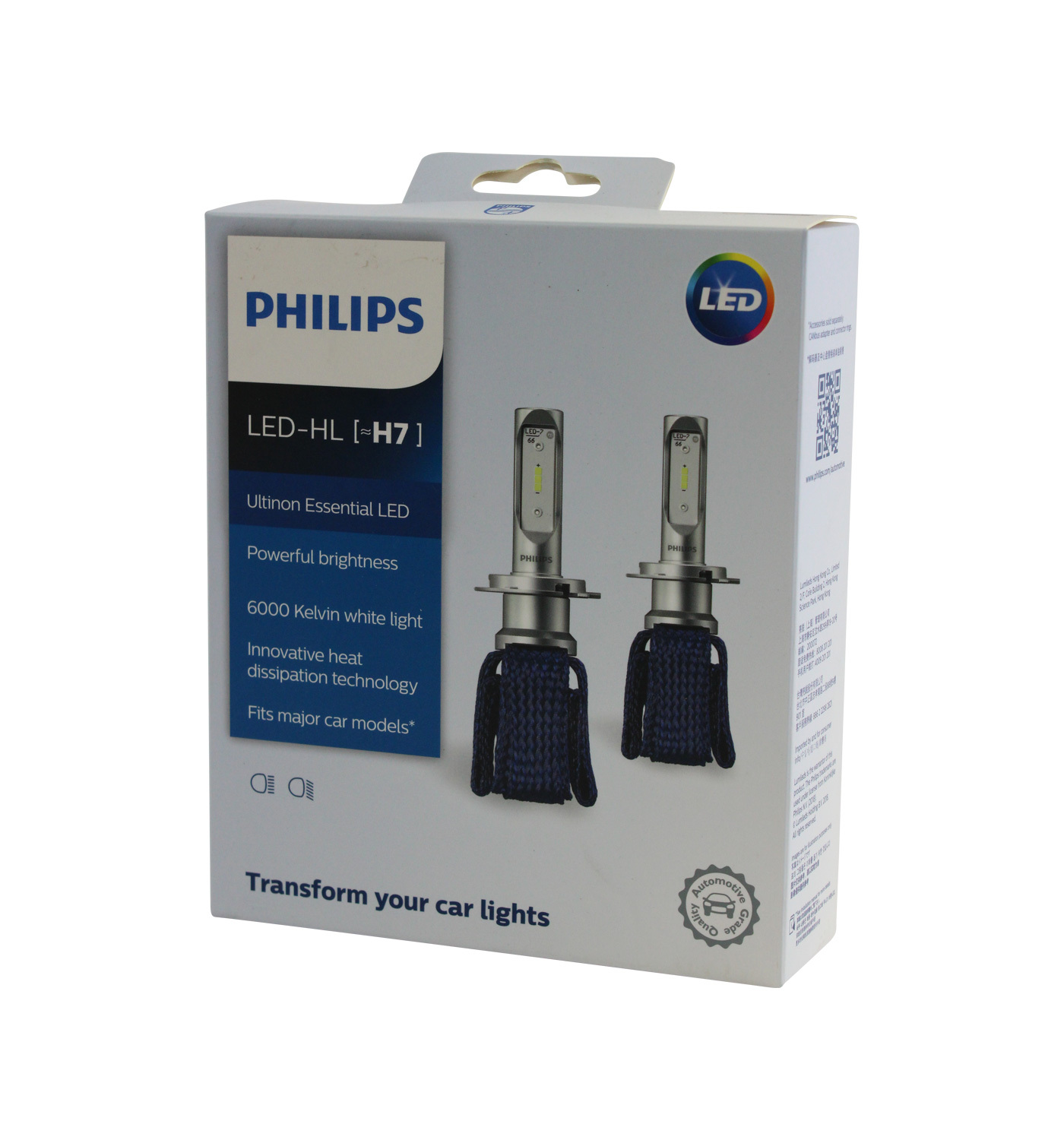 Genuine PHILIPS LED H7 Ultinon Essential 12v 6000K Bright White Pair