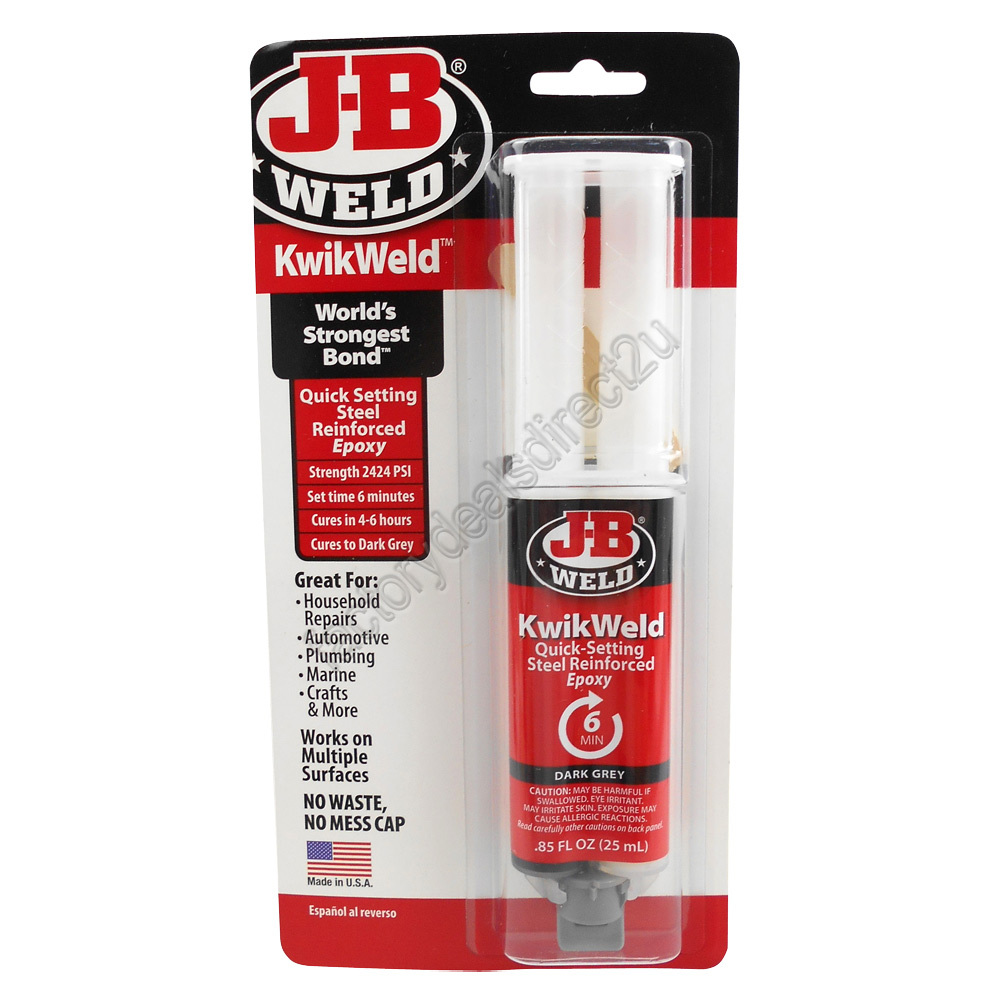 JB Weld Automotive Kwik Weld Steel Reinforced Epoxy Glue Syringe 50176 ...