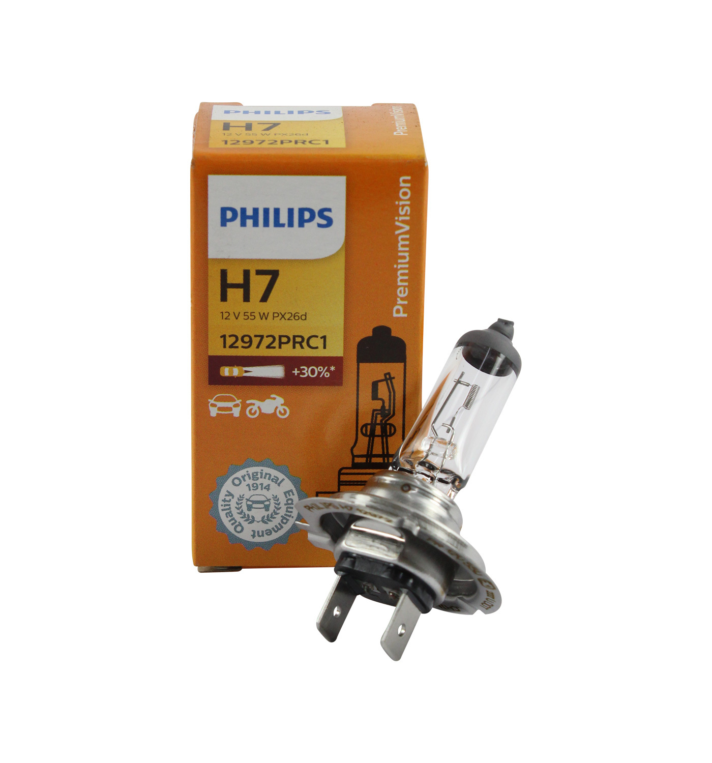Philips H7 12V 55W PX26d Premium Vision Standard Car Headlight