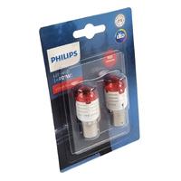 Genuine PHILIPS Ultinon Pro3000 Red LED Stop Light Bulb P21W 2pk - #11498U30RB2