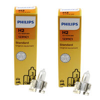 Genuine PHILIPS Standard Headlight Globe H2 12V 55W X511 - Pair Of Bulbs #12311C1x2