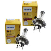 Genuine PHILIPS Standard Headlight Globe H4 12V 60/55W - Pair Of Bulbs #12342C1x2