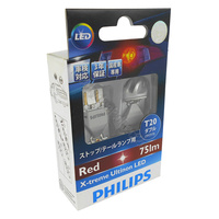 Genuine PHILIPS Red LED Stop Tail Bulb 12V or 24V P21/5W Brake- Twin Pack!