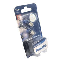 Genuine PHILIPS Blue Vision White Light Parking Light Globe T4W 12V 4W - Pair #12929BVB2