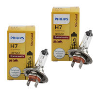 Genuine PHILIPS Standard Headlight Globe H7 12V 55W - Pair Of Bulbs #12972C1 x2