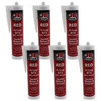 6 Pack Of JB Weld High Temp Red Silicone RTV Gasket Maker & Sealant 292g #31914x6