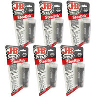 6 Pack Of JB Weld Automotive SteelStik Steel Reinforced Epoxy Putty Stick J-B Weld #8267x6