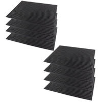 Pack of 8 Gear X Universal Rubber Floor Mats Large 69 x 49cm Car 4x4 Truck Marine #GXURML x8