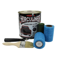 Herculiner Black Bed Tray Liner Spray Or Roll On Tub Liner Kit Protective 3.78L #HCL1B8