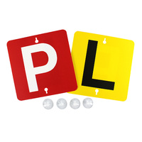 Double Sided Learners and Red P Plate Probationary Suction Cup Mounting - One Pair #L+PWRSC